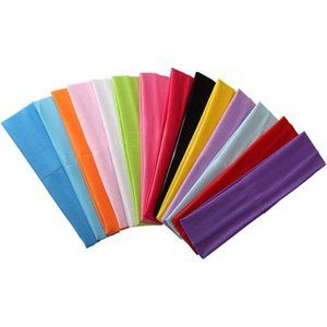 14pcs Mixed Colors Yoga Sports Headbands for Women - Soft Elastic Stretch Girls